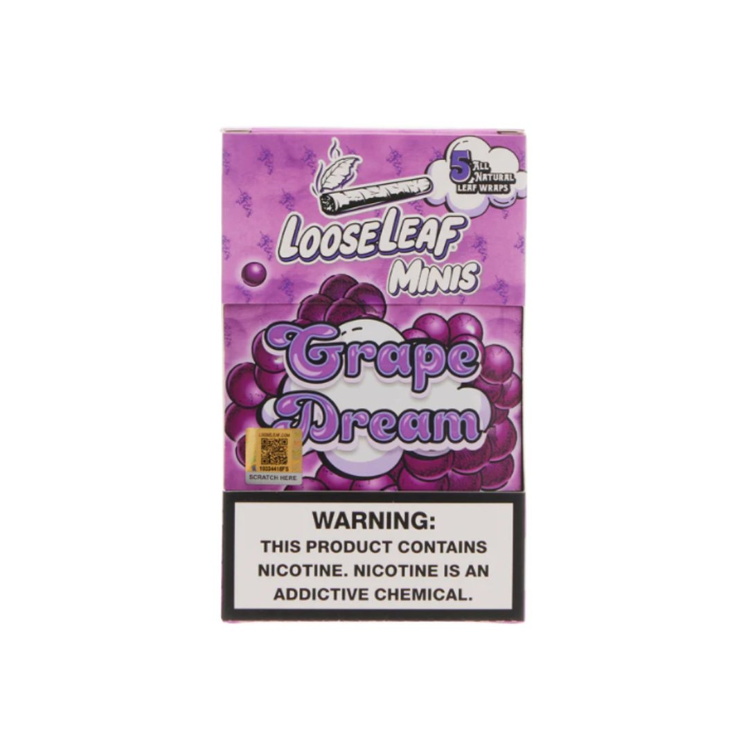 Loose Leaf 5 Pack Tobacco Mini Wraps - Box of 8 Pouches - Vape Originals