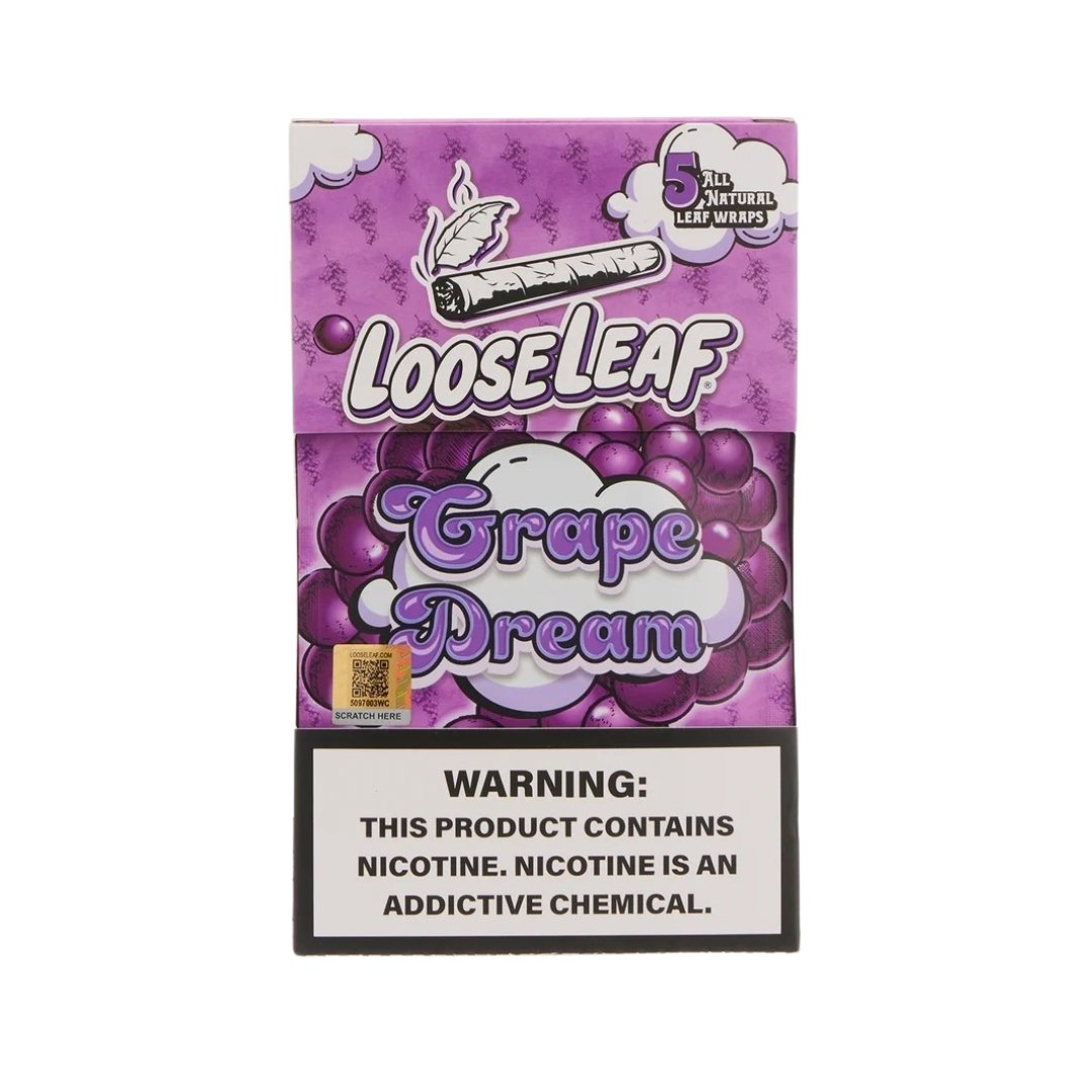 Loose Leaf 5 Pack Tobacco Wraps - Box of 8 Pouches - Vape Originals