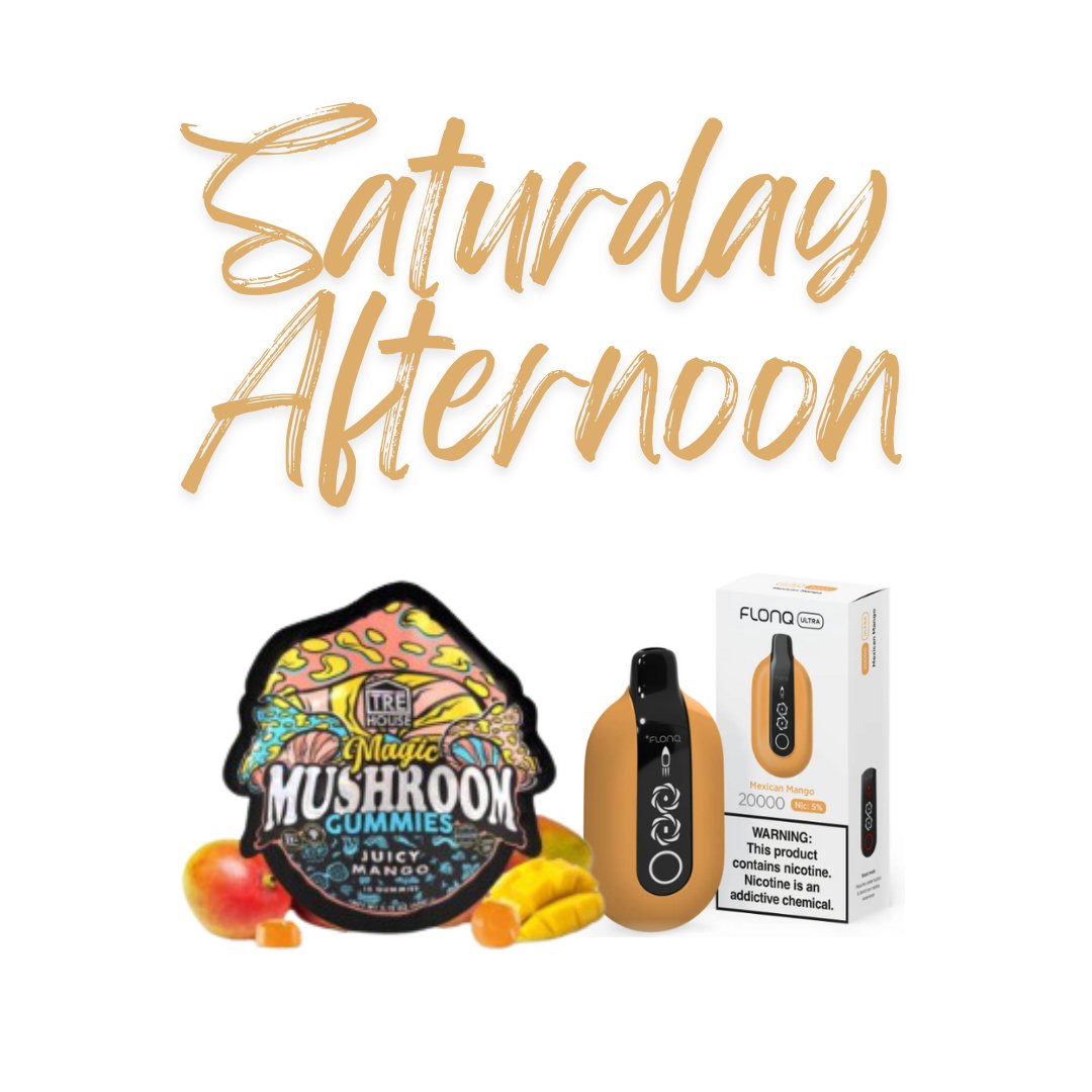 Saturday Afternoon Kit - TRE House Magical Mushroom Gummies + FLONQ Ultra Disposable Vape - Vape Originals